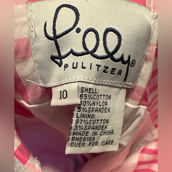 Size 10 Lilly Pulitzer Strapless Pink Gingham Dress - Picture 3 of 4